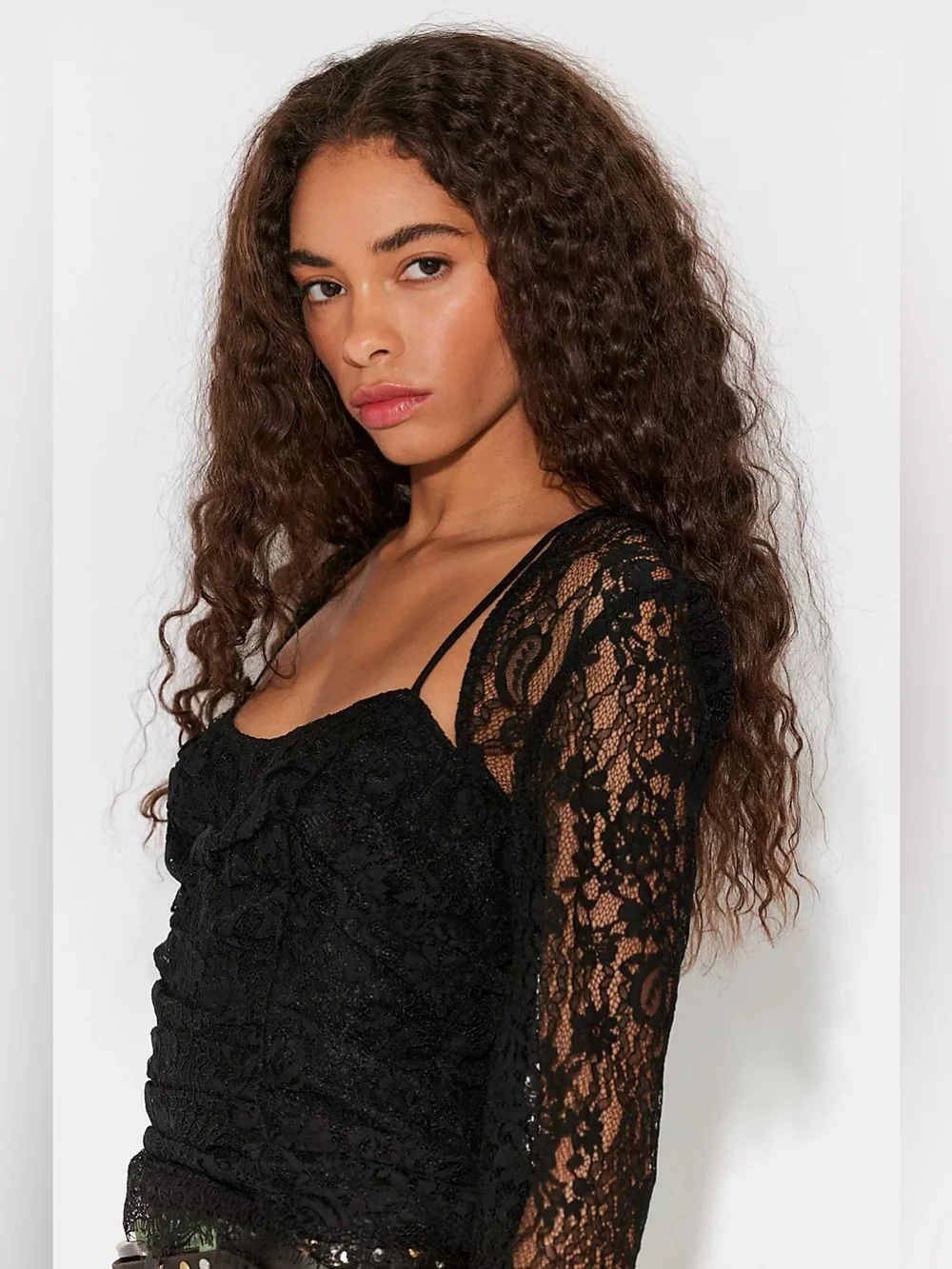 NWT FREE PEOPLE Paloma Lace Top Black Size Small
